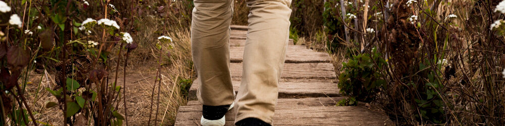 Person walking on nature path