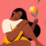 Smiling Woman with Flower Wellness